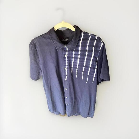 Velvet Graham & Spencer Tie-Dye Linen Button T-Shirt, M - Picture 1 of 5